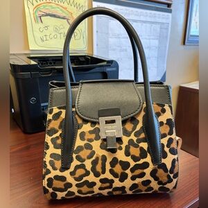 Michael Kors Collection black leather bag with real hair calf